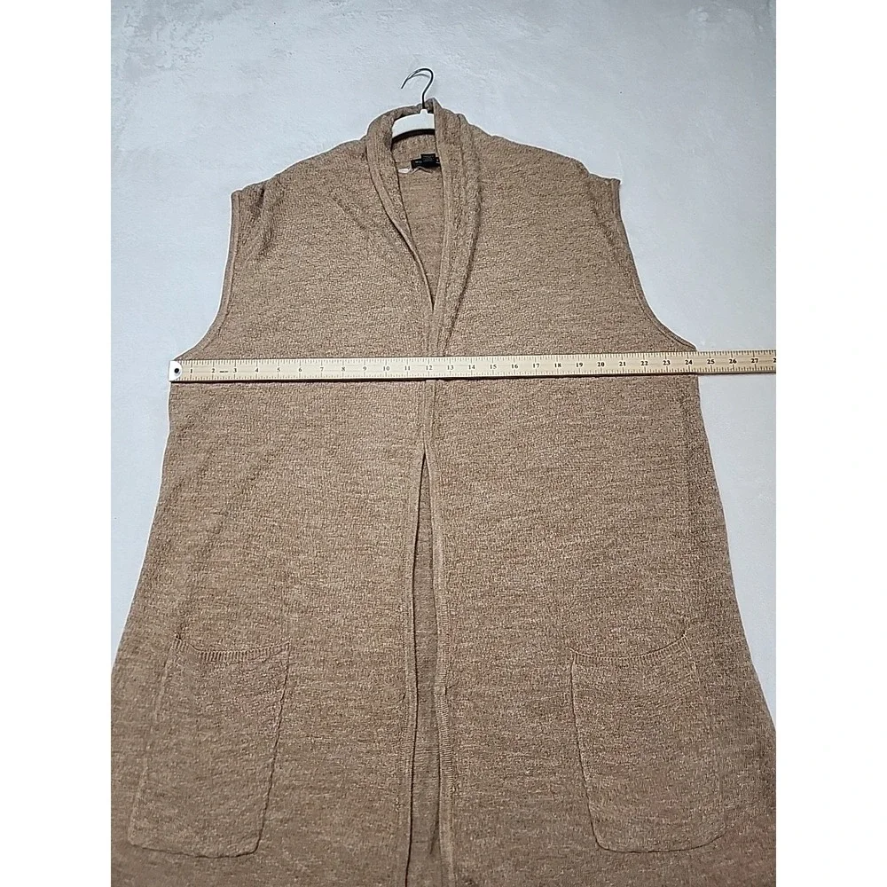 Willi Smith Woman Sleeveless  Long Cardigan‎ Duster Vest Knit Brown 1x